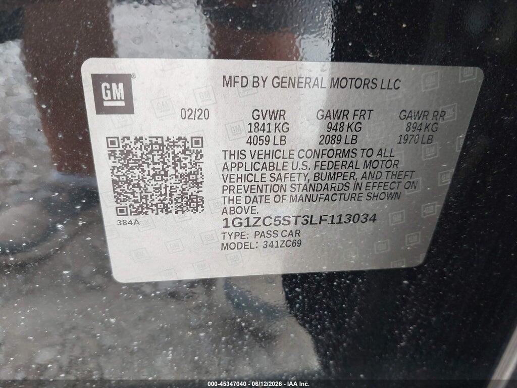 1G1ZC5ST3LF113034 2020 CHEVROLET MALIBU photo no. 9