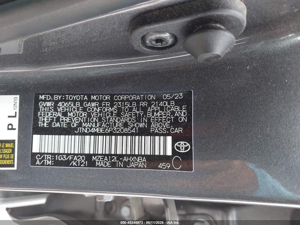 JTND4MBE6P3208541 2023 TOYOTA COROLLA photo no. 9