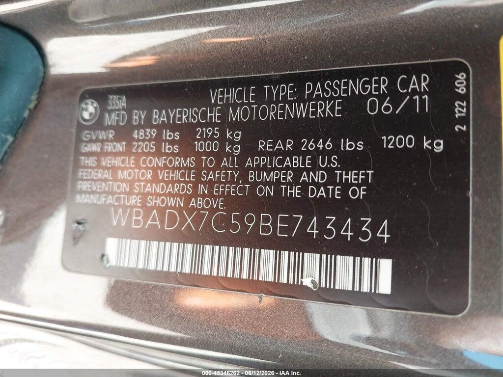 WBADX7C59BE743434 2011 BMW 335I photo no. 9