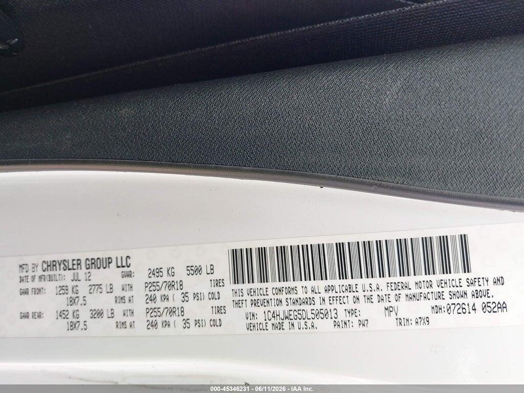 1C4HJWEG5DL505013 2013 JEEP WRANGLER UNLIMITED photo no. 9