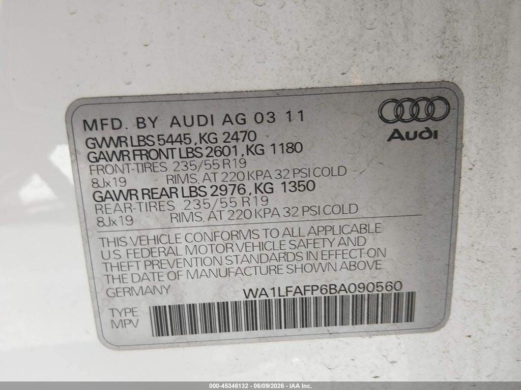 WA1LFAFP6BA090560 2011 AUDI Q5 photo no. 9