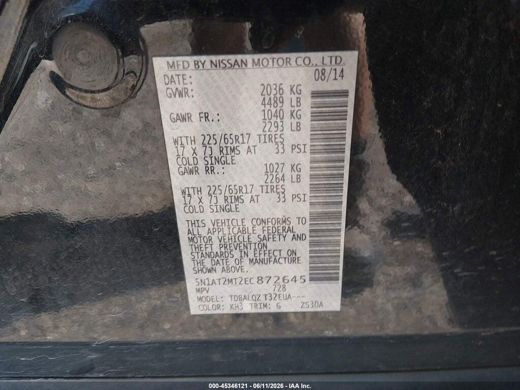 5N1AT2MT2EC872645 2014 NISSAN ROGUE photo no. 9