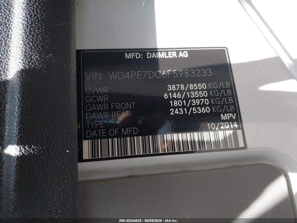 WD4PE7DC6F5983233 2015 MERCEDES-BENZ SPRINTER 2500 photo no. 9