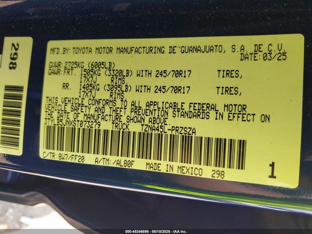 3TYLB5JNXST073279 2025 TOYOTA TACOMA photo no. 9