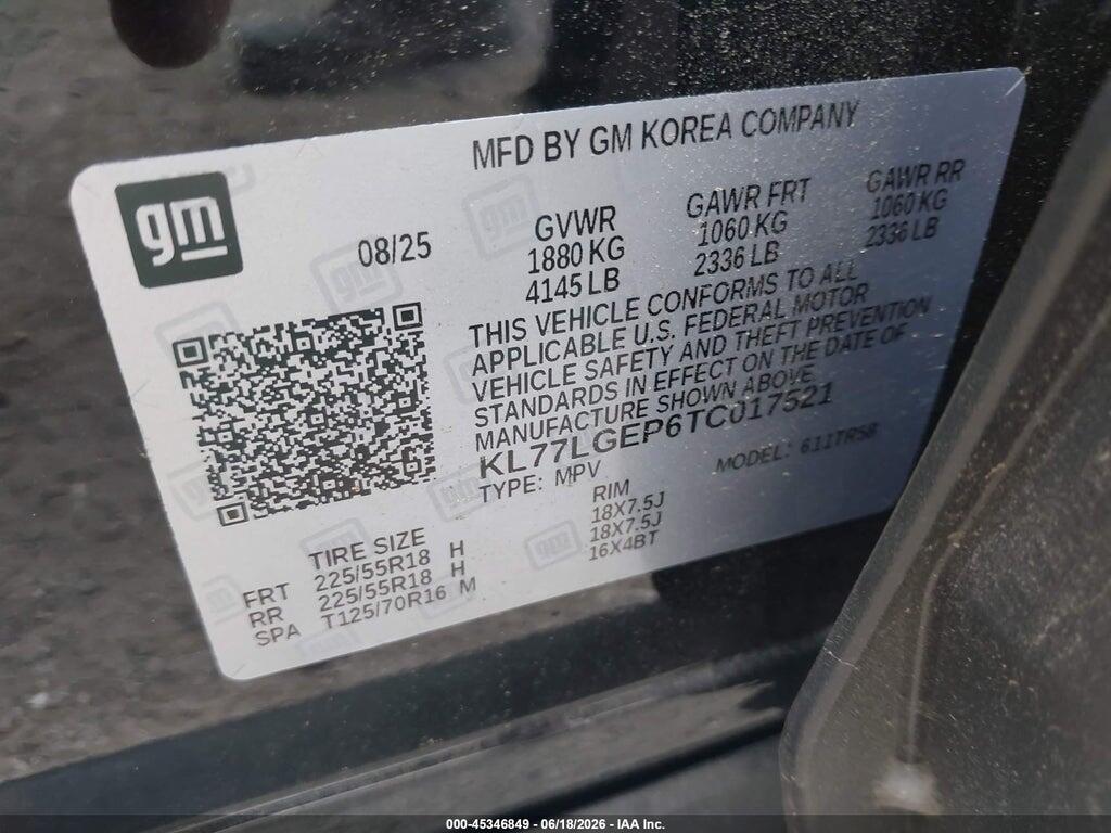 KL77LGEP6TC017521 2026 CHEVROLET TRAX photo no. 9