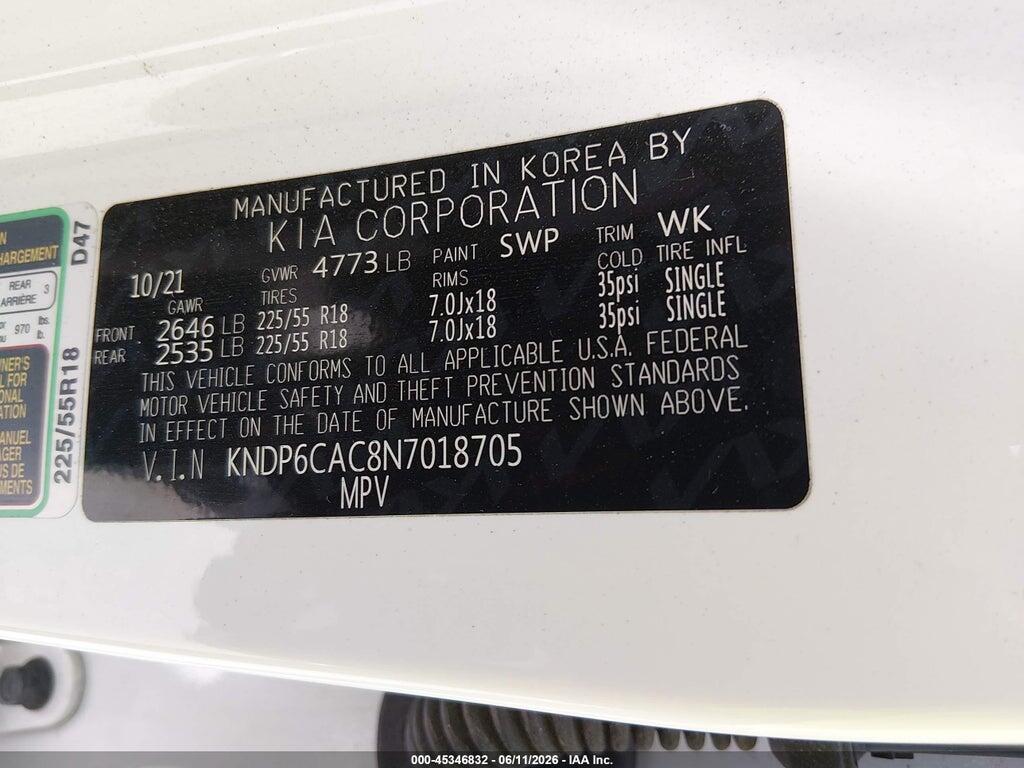 KNDP6CAC8N7018705 2022 KIA SPORTAGE photo no. 9