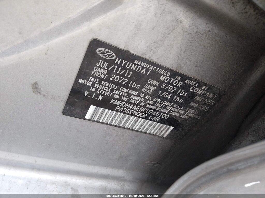 KMHDH4AE9CU246100 2012 HYUNDAI ELANTRA photo no. 9