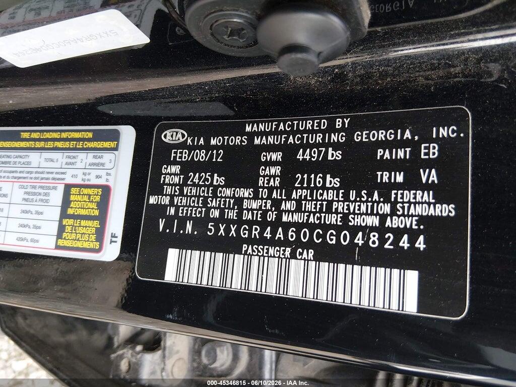 5XXGR4A60CG048244 2012 KIA OPTIMA photo no. 9