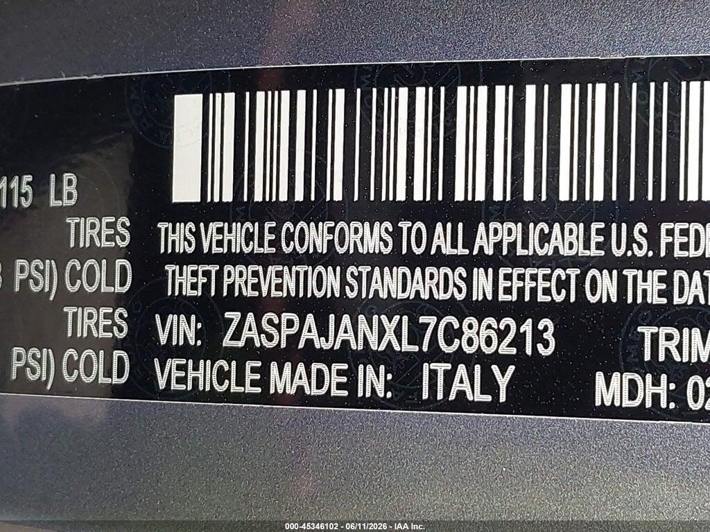 ZASPAJANXL7C86213 2020 ALFA ROMEO STELVIO photo no. 9