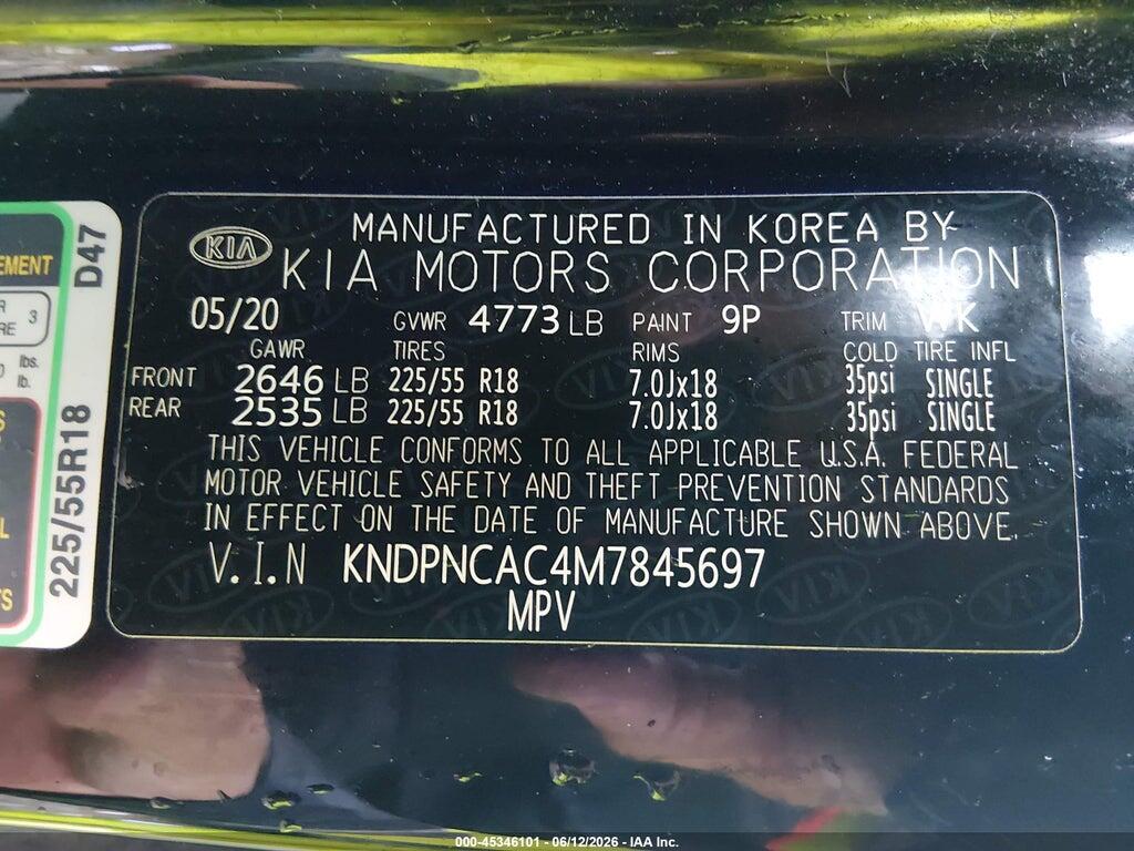 KNDPNCAC4M7845697 2021 KIA SPORTAGE photo no. 9