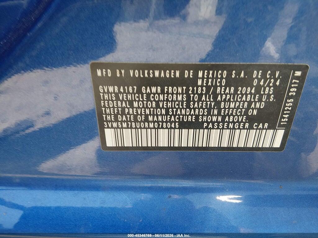 3VW5M7BU0RM078045 2024 VOLKSWAGEN JETTA photo no. 9