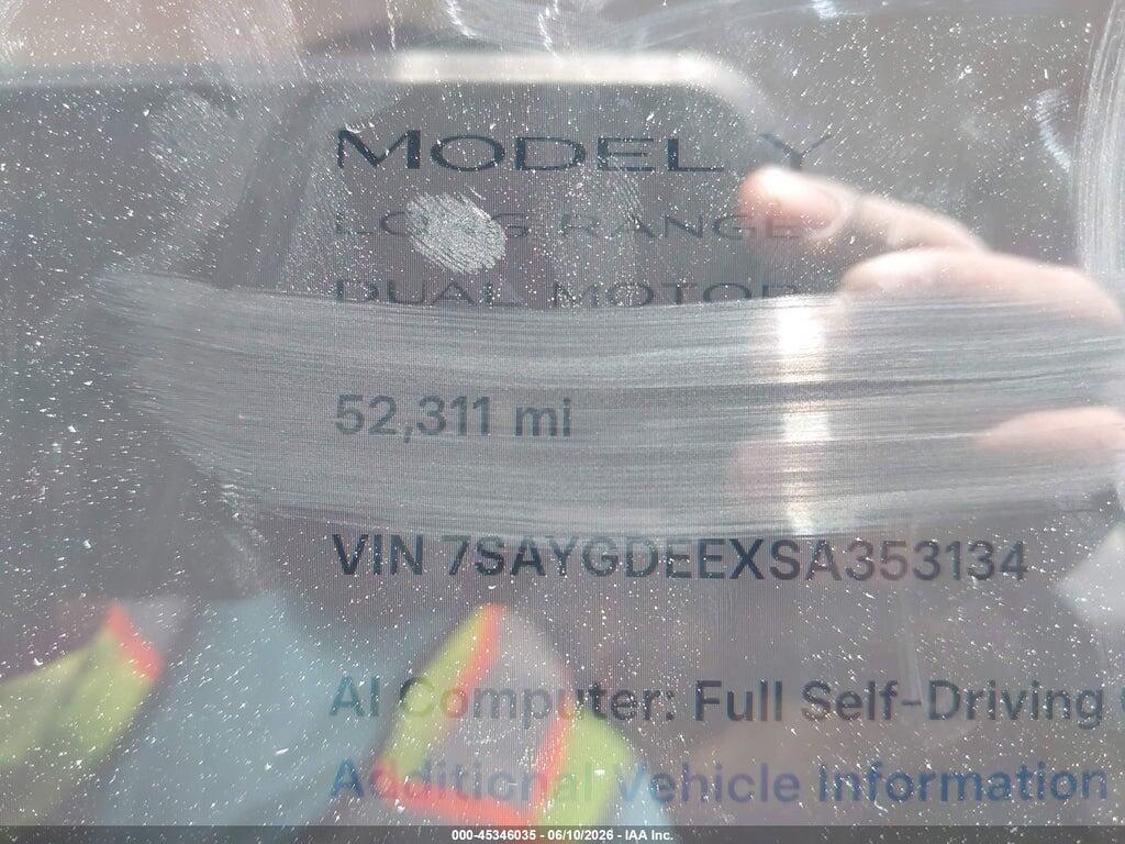 7SAYGDEEXSA353134 2025 TESLA MODEL Y photo no. 7
