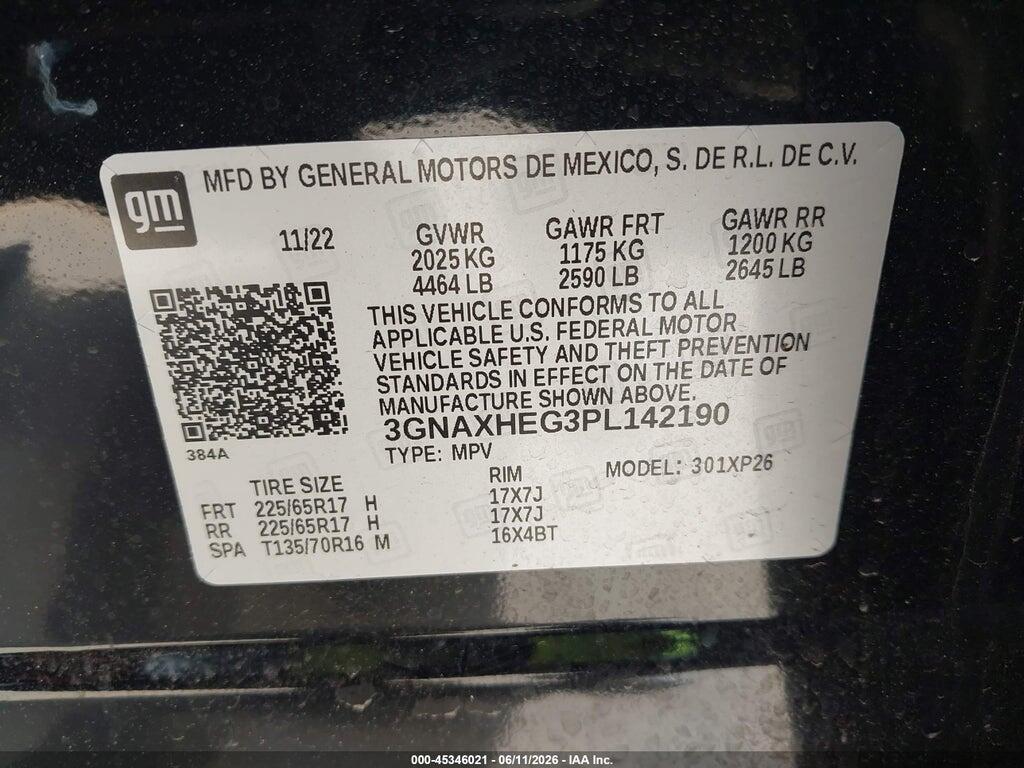 3GNAXHEG3PL142190 2023 CHEVROLET EQUINOX photo no. 9