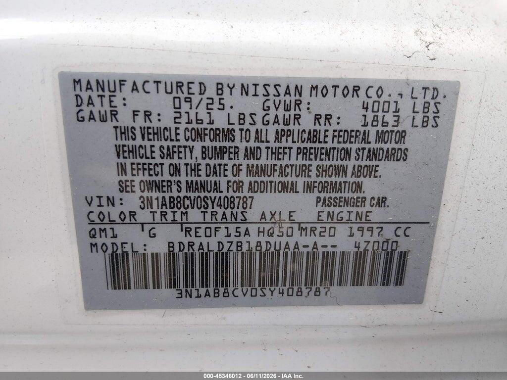 3N1AB8CV0SY408787 2025 NISSAN SENTRA photo no. 9