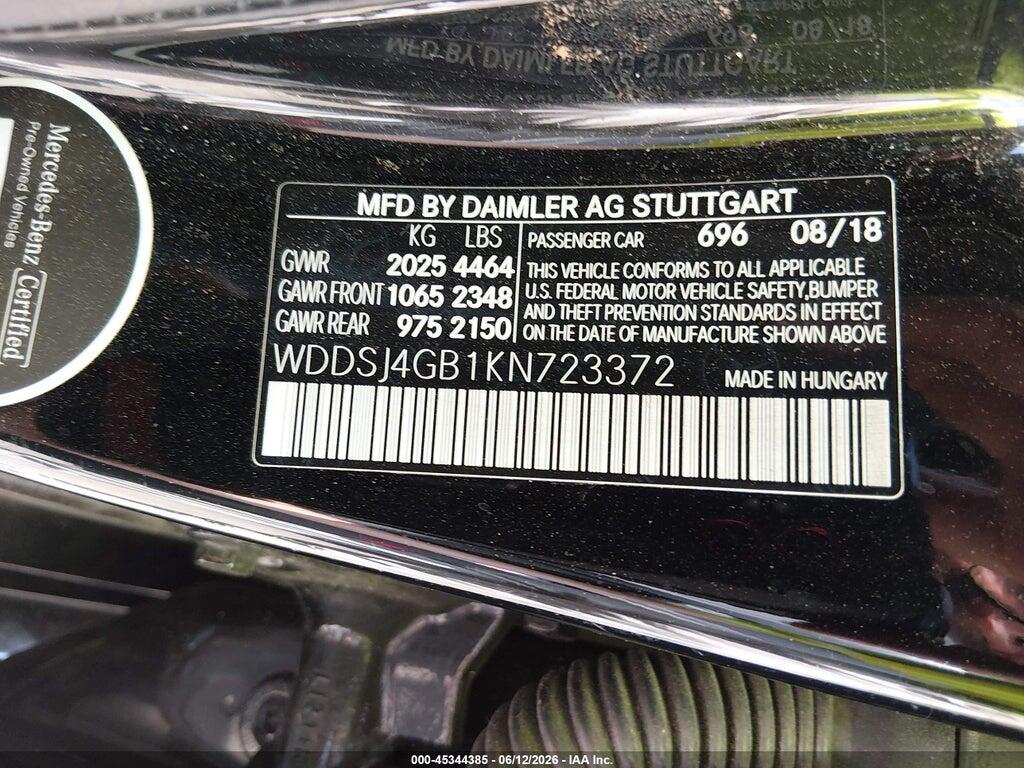 WDDSJ4GB1KN723372 2019 MERCEDES-BENZ CLA 250 photo no. 9