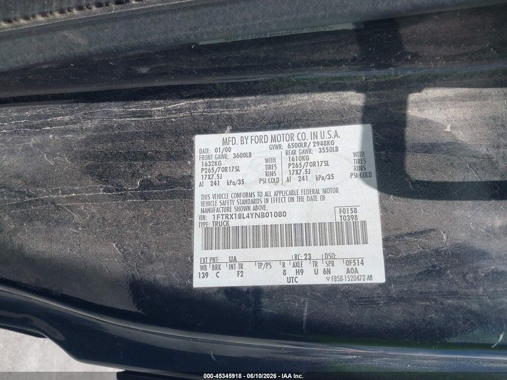 1FTRX18L4YNB01080 2000 FORD F-150 photo no. 9