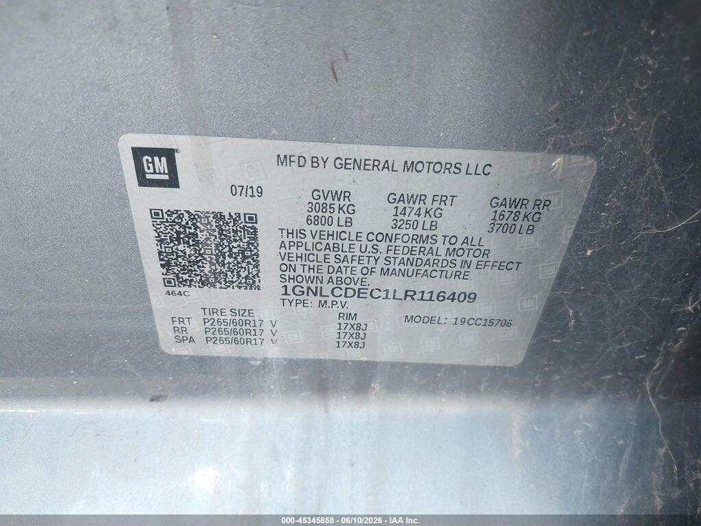 1GNLCDEC1LR116409 2020 CHEVROLET TAHOE photo no. 9