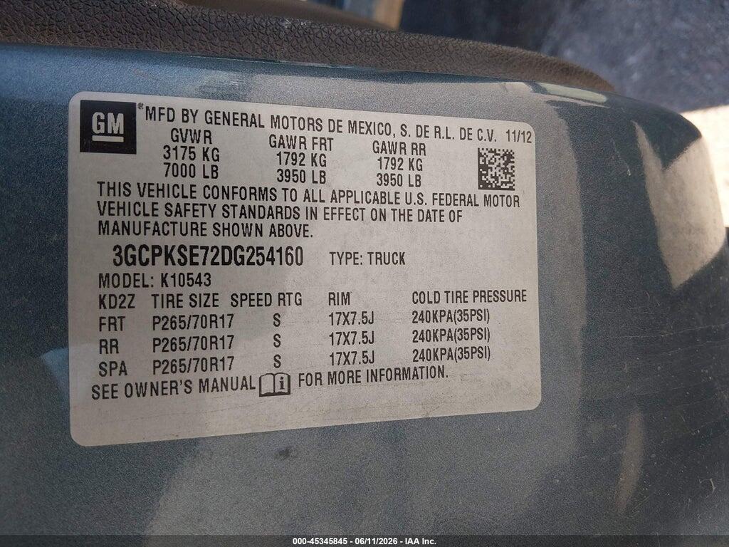 3GCPKSE72DG254160 2013 CHEVROLET SILVERADO 1500 photo no. 9