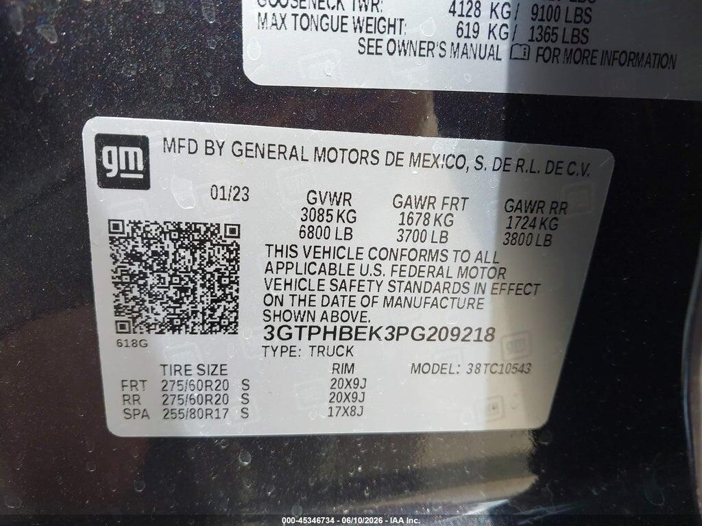 3GTPHBEK3PG209218 2023 GMC SIERRA 1500 photo no. 9