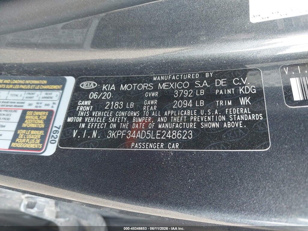 3KPF34AD5LE248623 2020 KIA FORTE photo no. 9