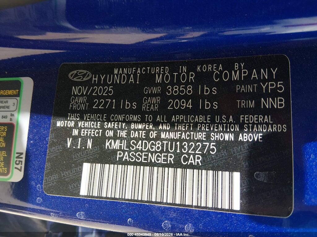 KMHLS4DG8TU132275 2026 HYUNDAI ELANTRA photo no. 9