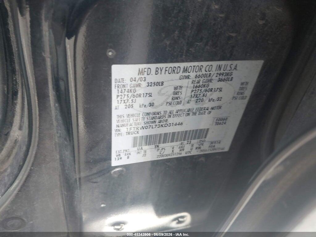 1FTRW07L73KD31446 2003 FORD F-150 photo no. 9