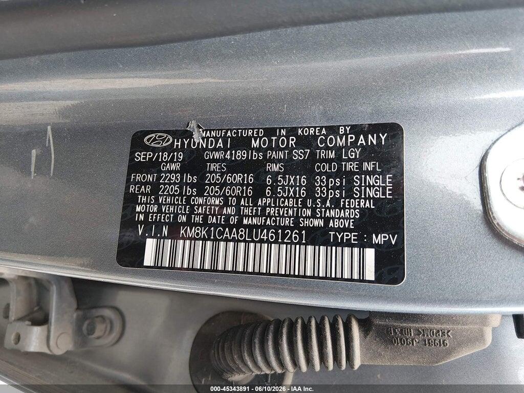 KM8K1CAA8LU461261 2020 HYUNDAI KONA photo no. 9