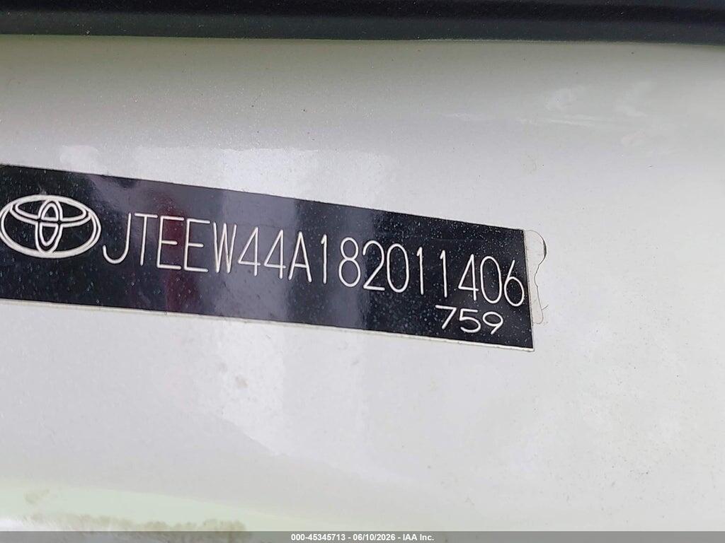 JTEEW44A182011406 2008 TOYOTA HIGHLANDER HYBRID photo no. 9