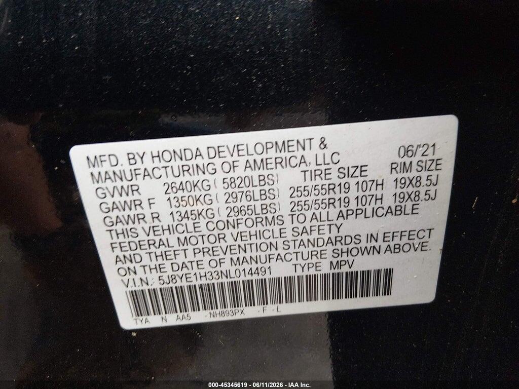 5J8YE1H33NL014491 2022 ACURA MDX photo no. 9