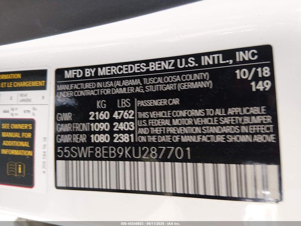55SWF8EB9KU287701 2019 MERCEDES-BENZ C 300 photo no. 9