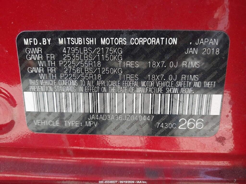 JA4AD3A36JZ040447 2018 MITSUBISHI OUTLANDER photo no. 9