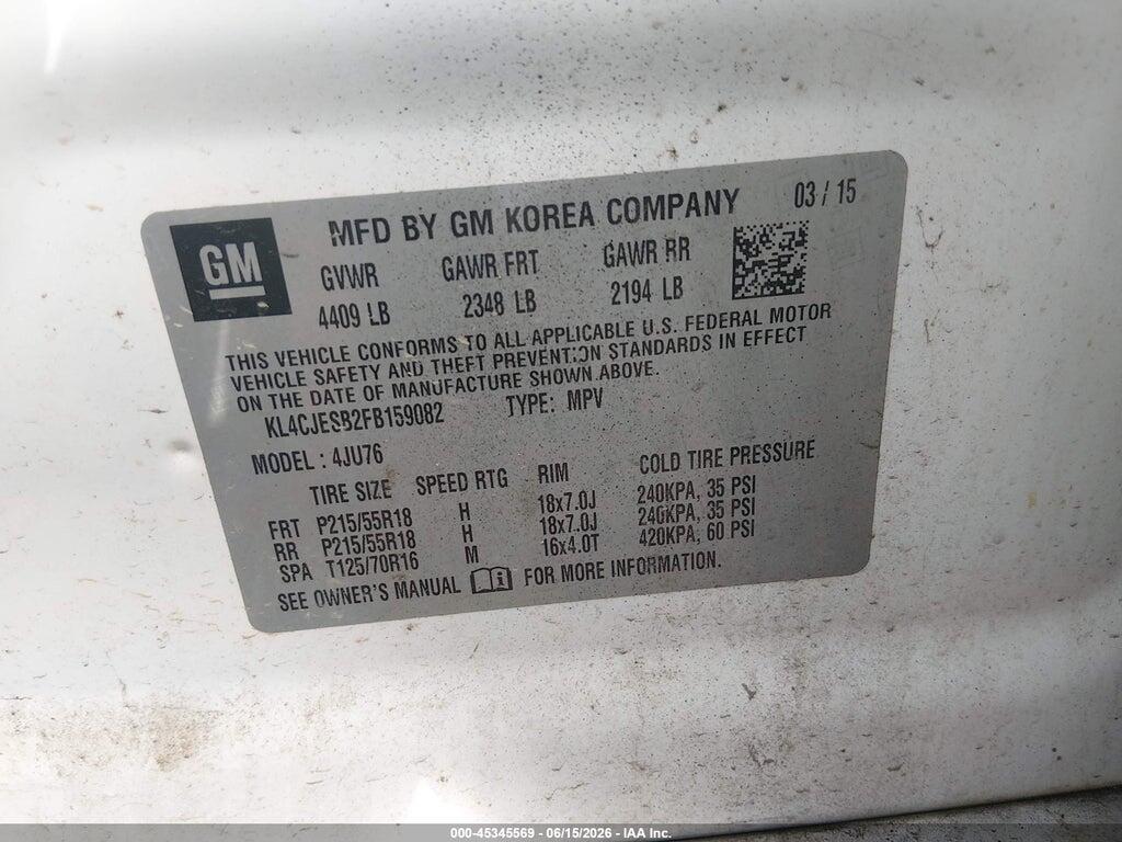 KL4CJESB2FB159082 2015 BUICK ENCORE photo no. 9