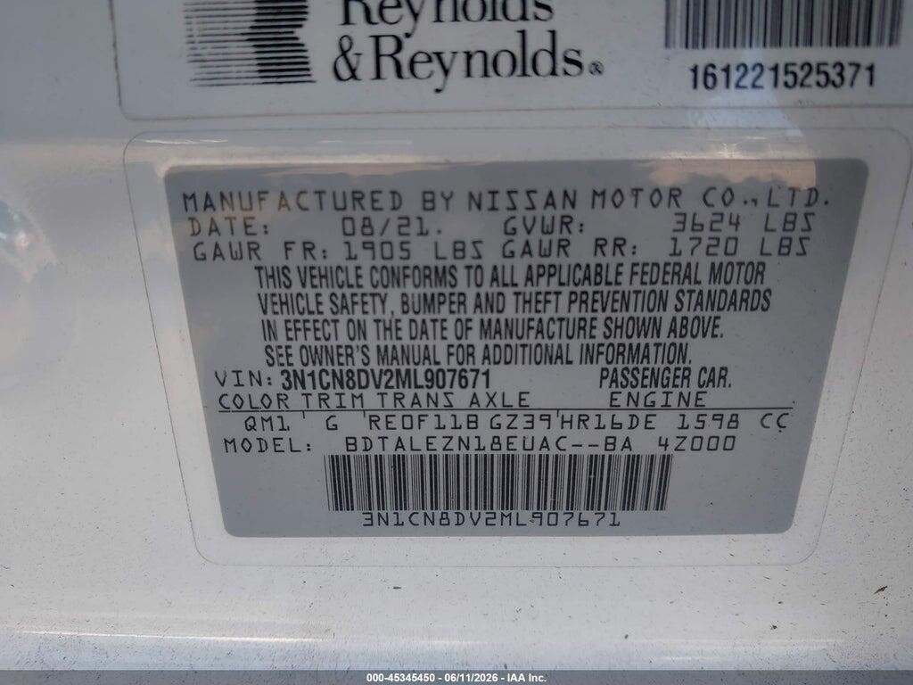 3N1CN8DV2ML907671 2021 NISSAN VERSA photo no. 9