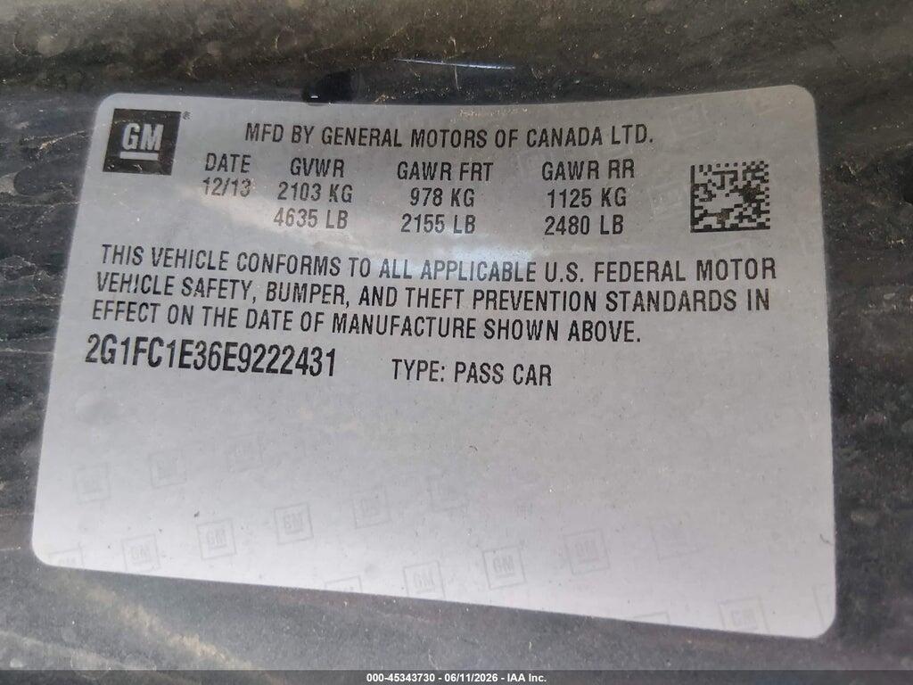 2G1FC1E36E9222431 2014 CHEVROLET CAMARO photo no. 9