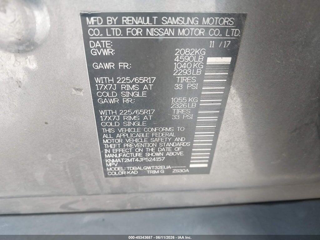 KNMAT2MT4JP524157 2018 NISSAN ROGUE photo no. 9