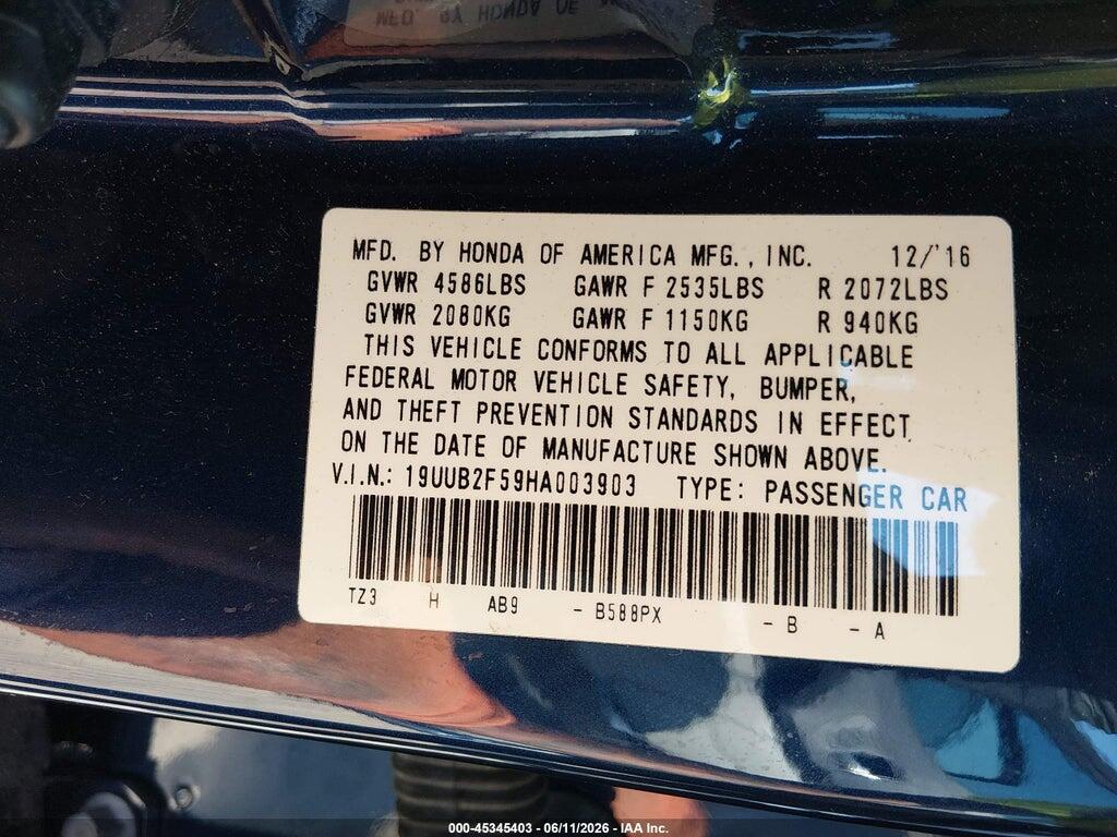 19UUB2F59HA003903 2017 ACURA TLX photo no. 9