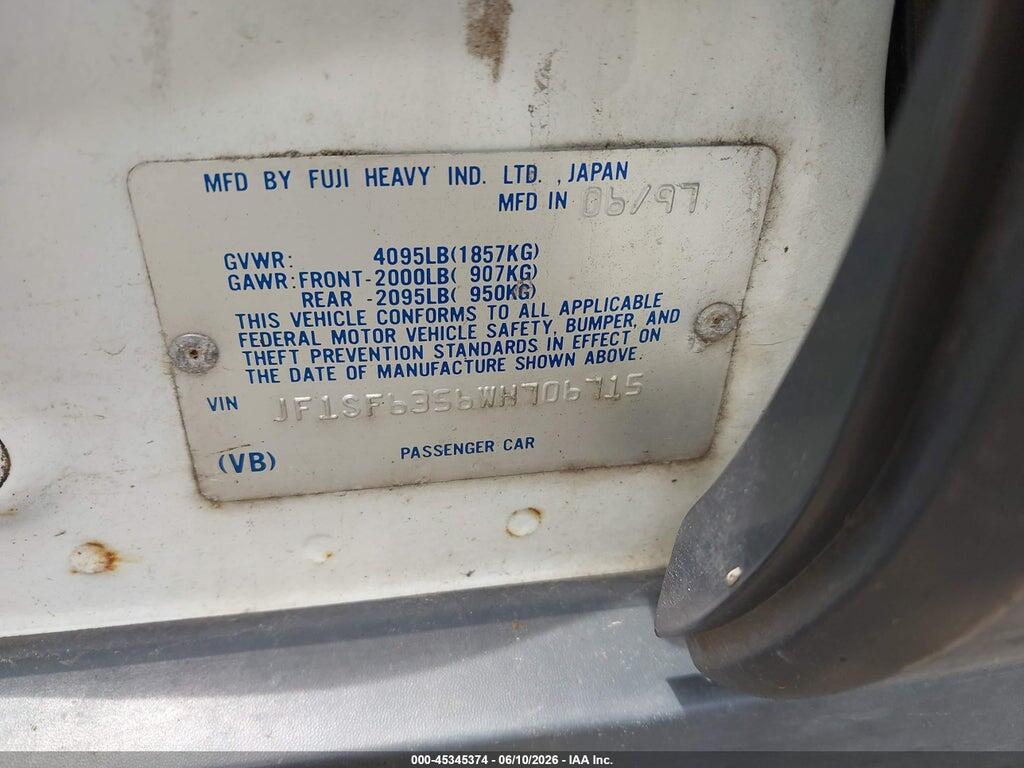 JF1SF6356WH706715 1998 SUBARU FORESTER photo no. 9