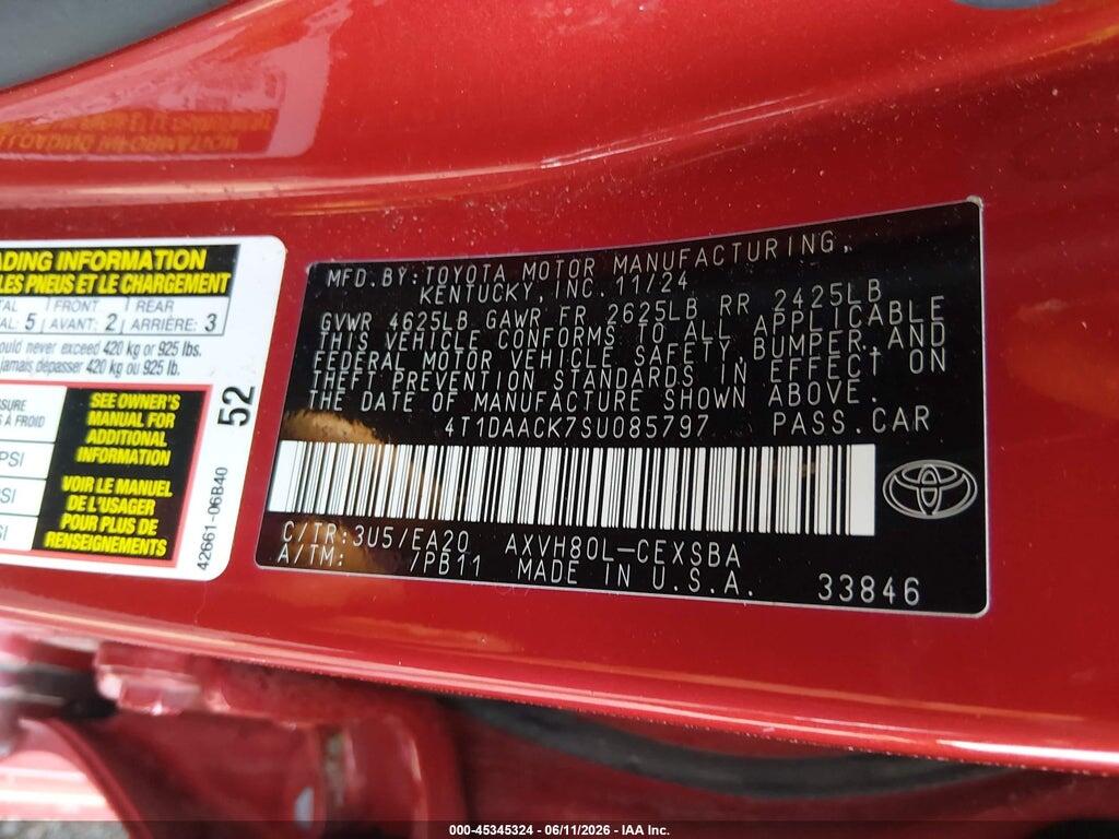 4T1DAACK7SU085797 2025 TOYOTA CAMRY photo no. 9