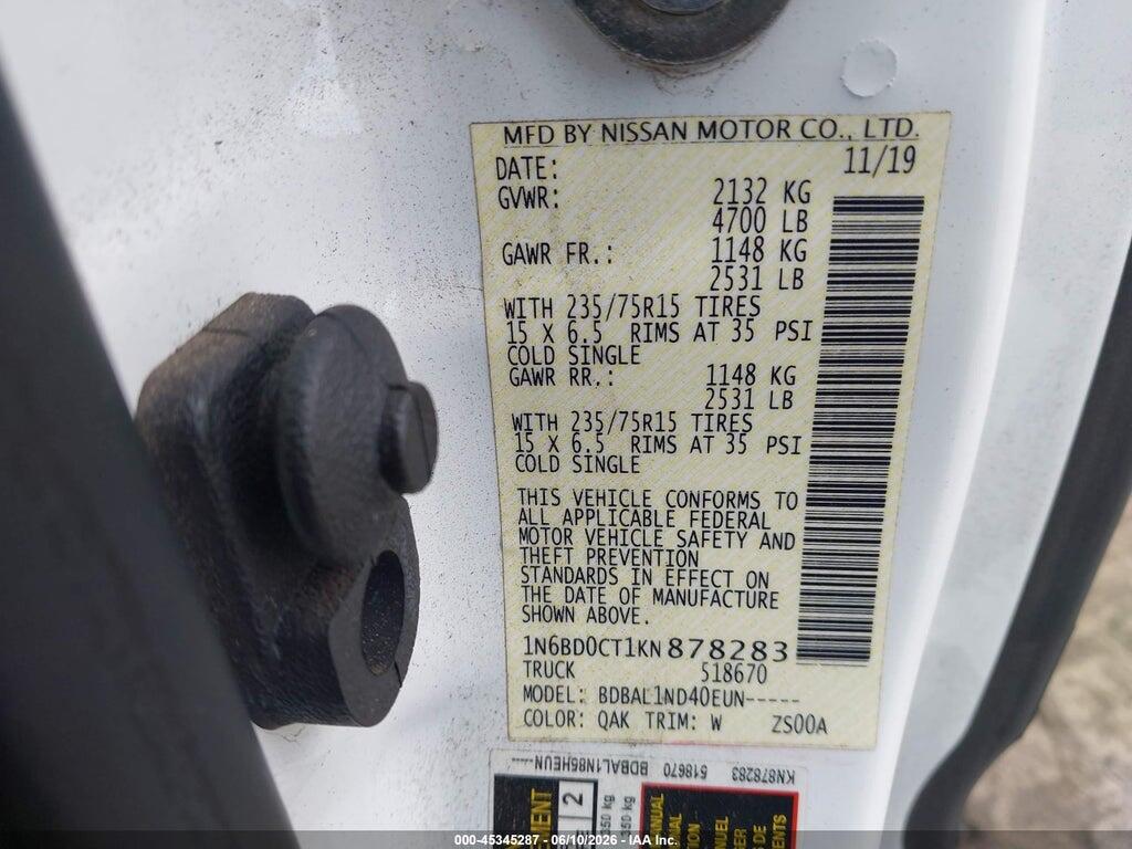 1N6BD0CT1KN878283 2019 NISSAN FRONTIER photo no. 9