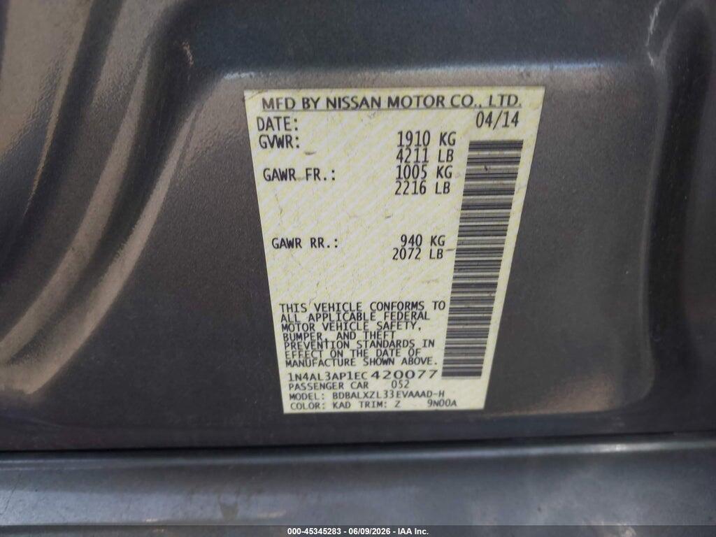 1N4AL3AP1EC420077 2014 NISSAN ALTIMA photo no. 9