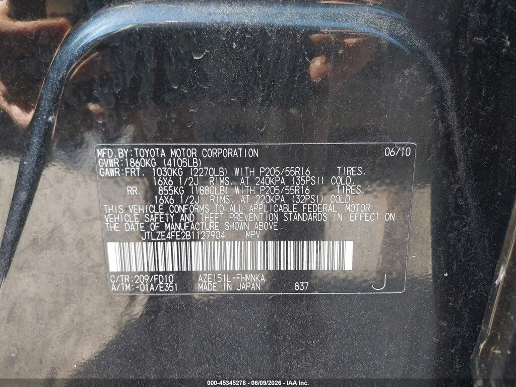 JTLZE4FE2B1127904 2011 SCION XB photo no. 9