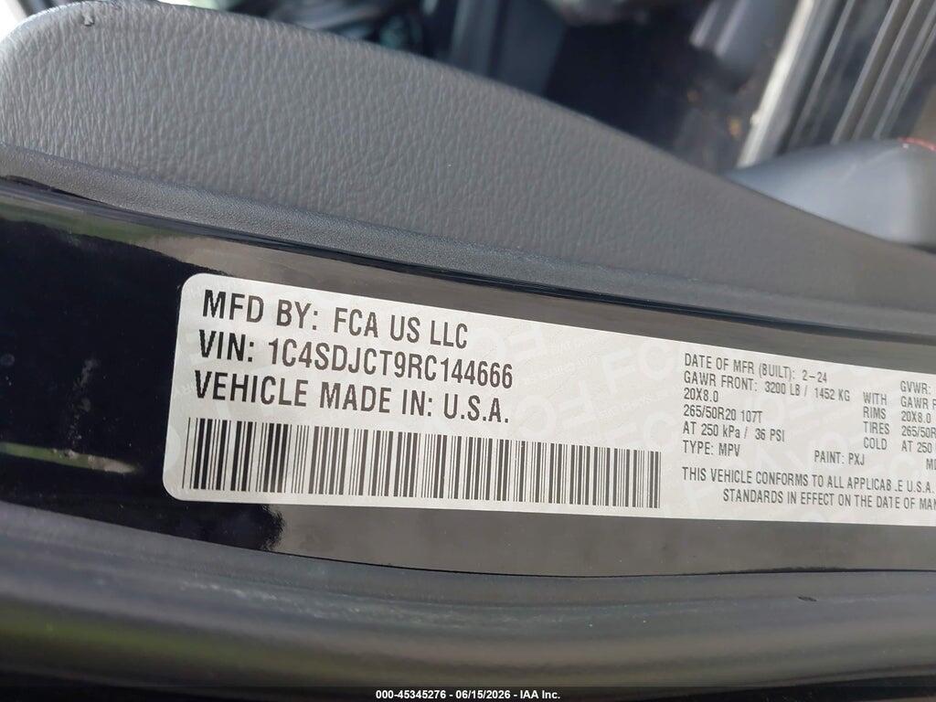 1C4SDJCT9RC144666 2024 DODGE DURANGO photo no. 9