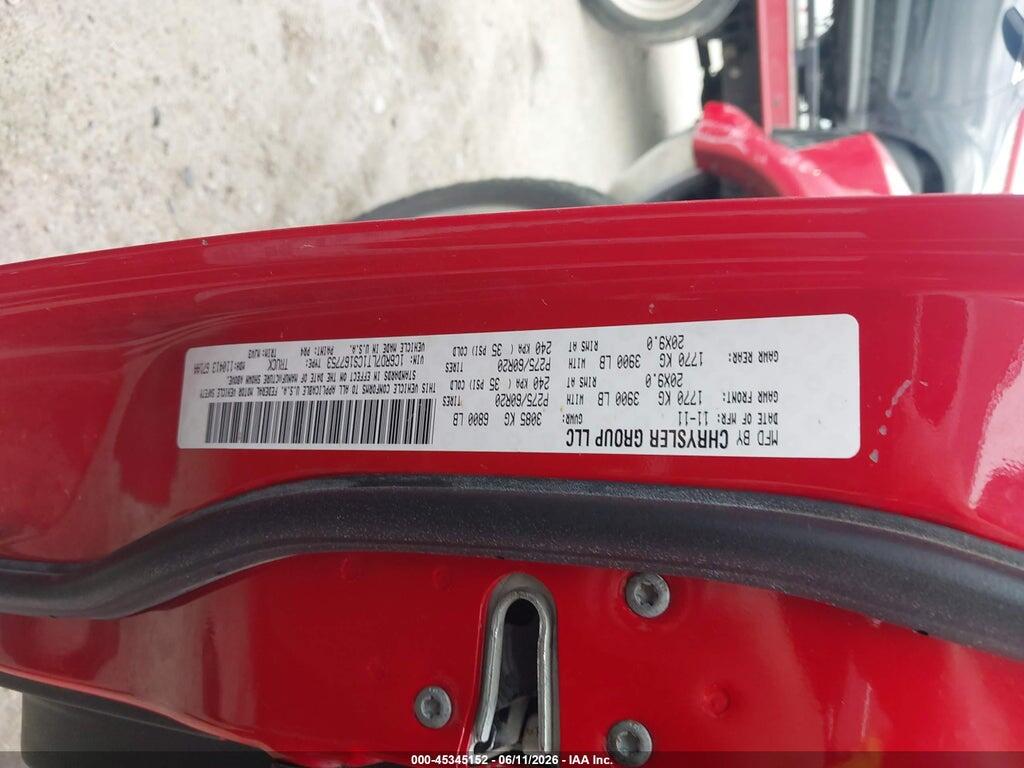 1C6RD7LT1CS167753 2012 RAM 1500 photo no. 9