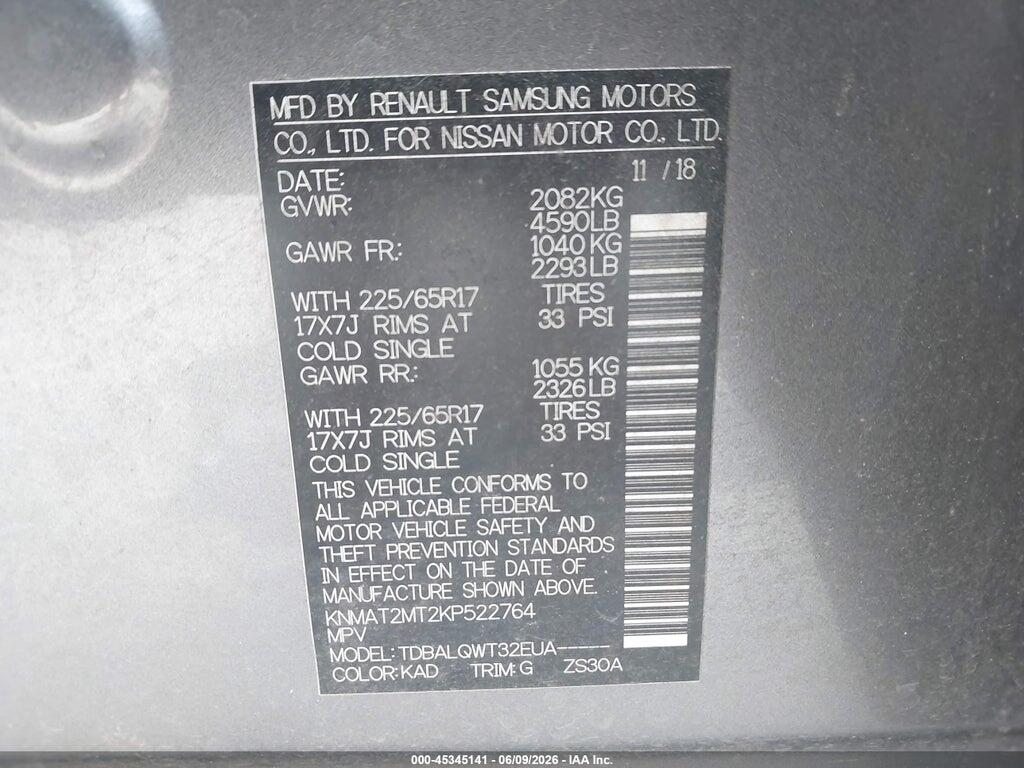 KNMAT2MT2KP522764 2019 NISSAN ROGUE photo no. 9