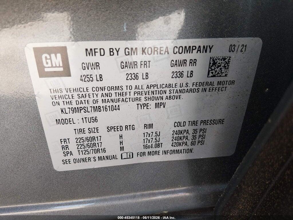 KL79MPSL7MB161044 2021 CHEVROLET TRAILBLAZER photo no. 9