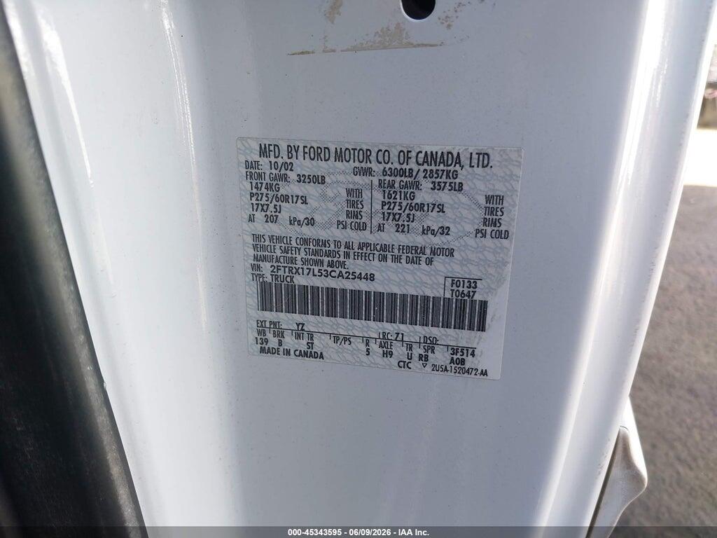 2FTRX17L53CA25448 2003 FORD F-150 photo no. 9