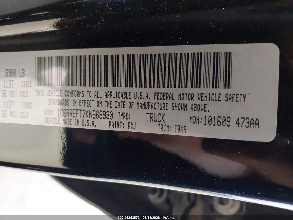 1C6RREFT7KN666930 2019 RAM 1500 photo no. 9