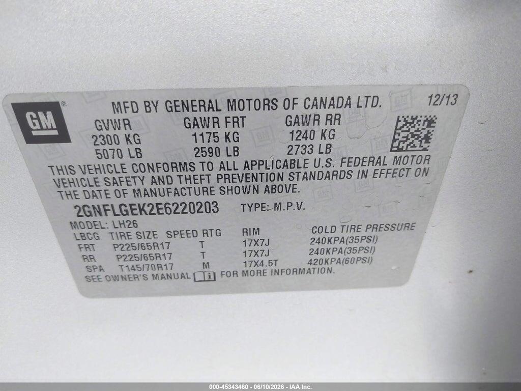2GNFLGEK2E6220203 2014 CHEVROLET EQUINOX photo no. 9