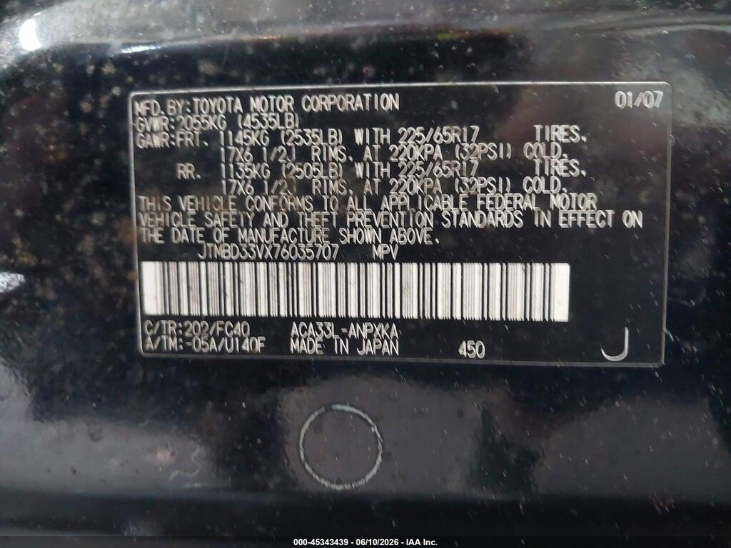 JTMBD33VX76035707 2007 TOYOTA RAV4 photo no. 9