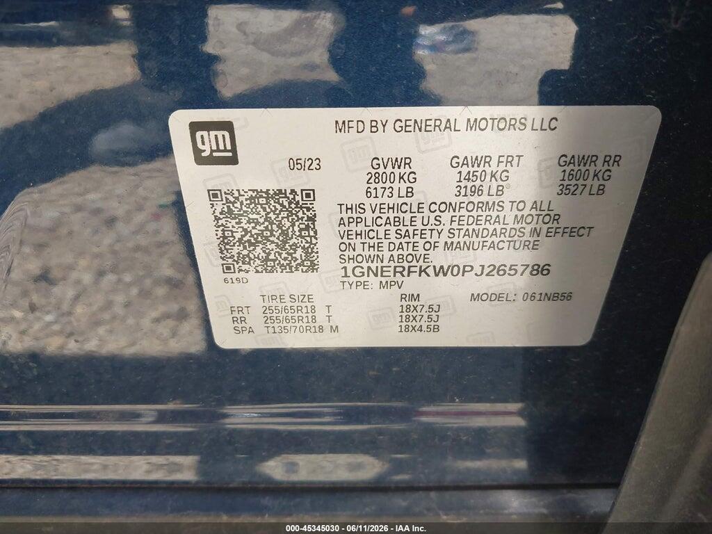 1GNERFKW0PJ265786 2023 CHEVROLET TRAVERSE photo no. 9